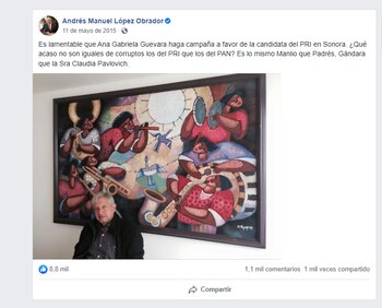 Publicación de AMLO por Ana