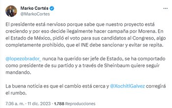 Marko Cortés acusa a AMLO