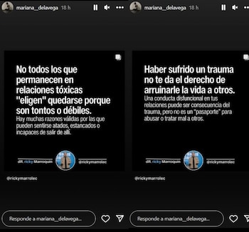 Mariana de la Vega compartió curioso mensaje | Captura/Instagram