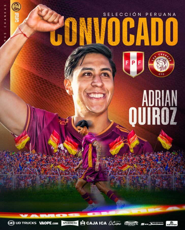 El mediocampista Adrián Quiroz afronta su primer llamado a la selección de Perú con entusiasmo y con la meta de ganarse un lugar en el equipo. (Facebook / Selección Peruana)