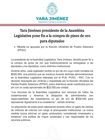 Mensaje emitido por la congresista de su decisión. Crédito: Redes sociales Yara Jiménez