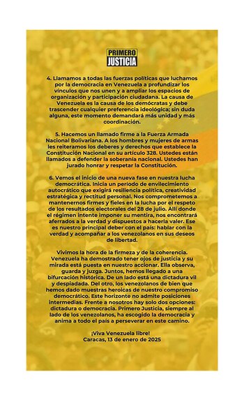 La segunda parte del comunicado