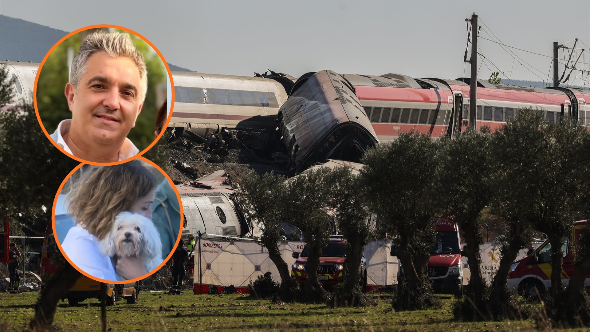 Rescatan al perro de un pasajero desaparecido en el accidente ferroviario de Toledo, mientras su familia sigue buscándolo: “¿Cómo puede ser que no sepan en qué asiento viajaba?”
