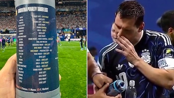 El divertido video del supuesto diálogo entre los jugadores argentinos que encontraron la botella del arquero inglés con el “machete” de los penales