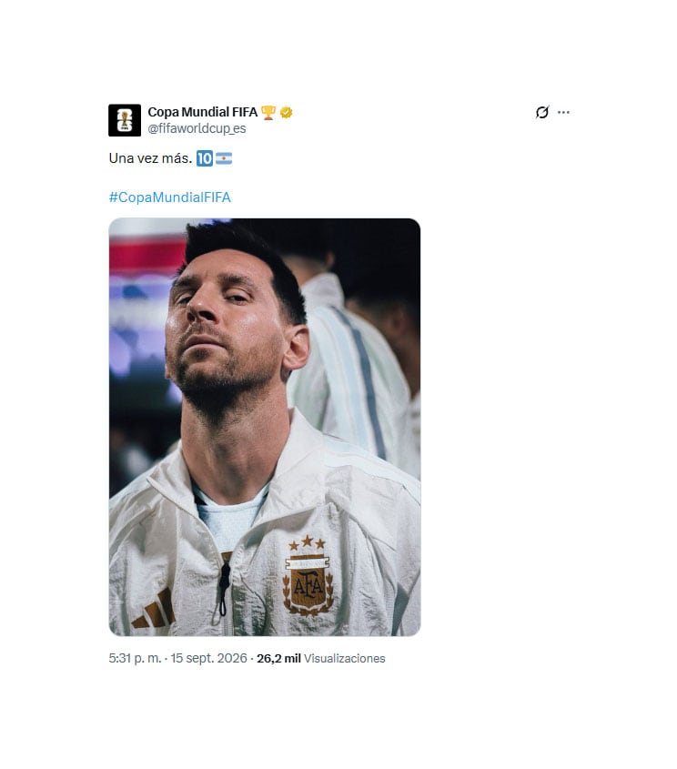El mensaje del perfil de la Copa del Mundo en redes sociales