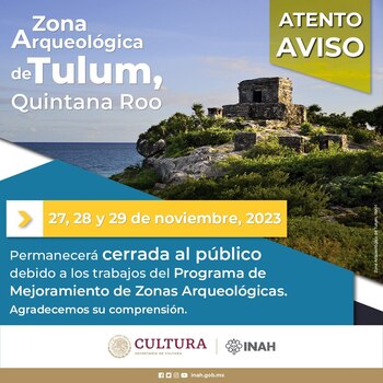 Tulum cerrará temporalmente por obras