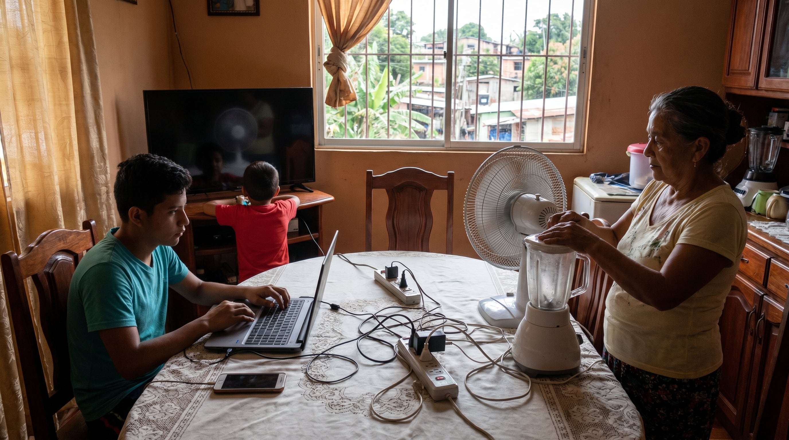 Aumento de consumo de energía eléctrica y luz en Centroamérica. Foto Infobae/Scribd IA