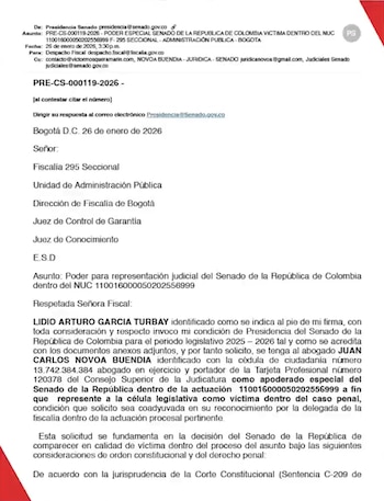 Petición Congreso como víctima en caso Miguel Uribe - crédito Captura de Pantalla Noticias RCN