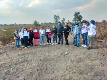 La Colectiva Feminista Ehécatl ha localizado seis cuerpos y decenas de restos óseos en el Gran Canal del Desagüe, a la altura del municipio de Nextlalpan. Crédito: Especial