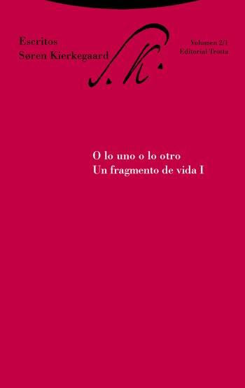 Cubierta de 'O lo uno o lo otro', de Søren Kierkegaard.