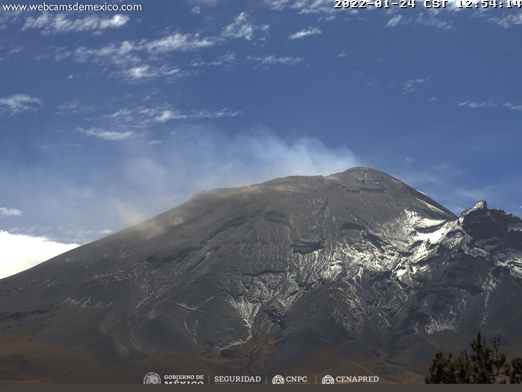 Estado del volcán Popocatépetl -