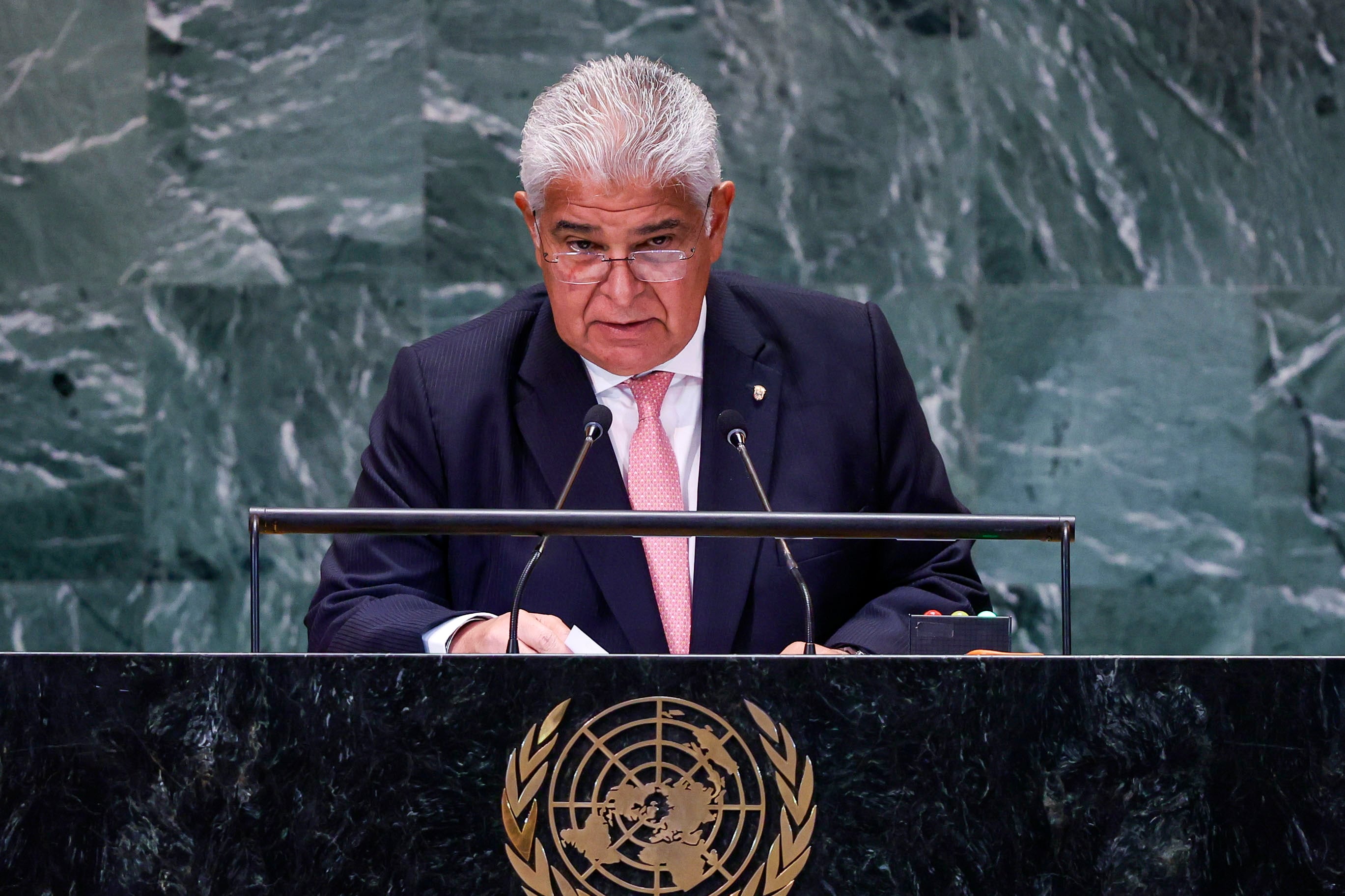 La intervención del presidente panameño ante la 81.ª Asamblea General está programada para el miércoles 23 de septiembre. EFE/SARAH YENESEL
