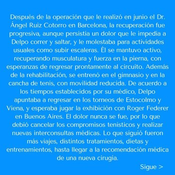 El comunicado de Del Potro