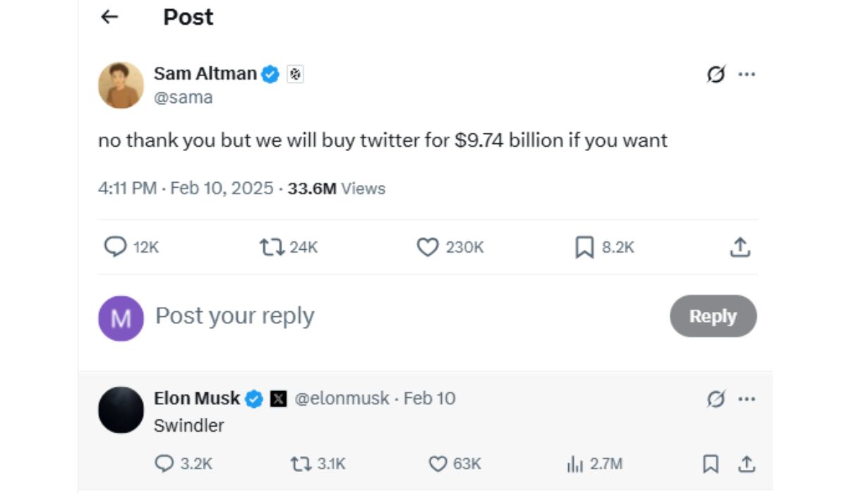 Altman y Musk discutieron en X cuando se dio a conocer la oferta por comprar ChatGPT. (X)