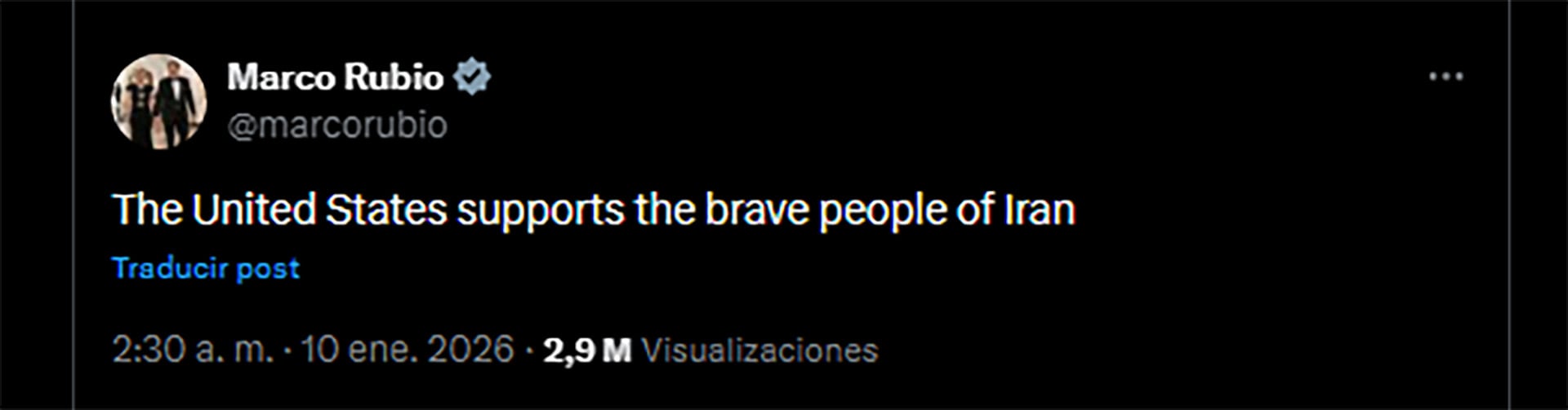 El mensaje de Marco Rubio en X