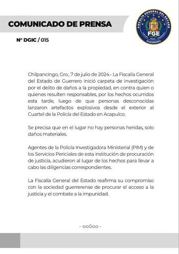 FGe sobre ataque en cuartel