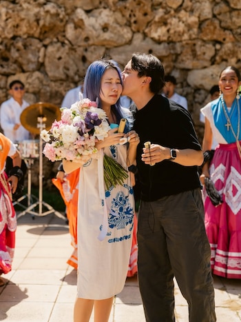 Su novio Rodrigo fue muy tradicional y aprovechó su visita a Oaxaca para hacer la propuesta.