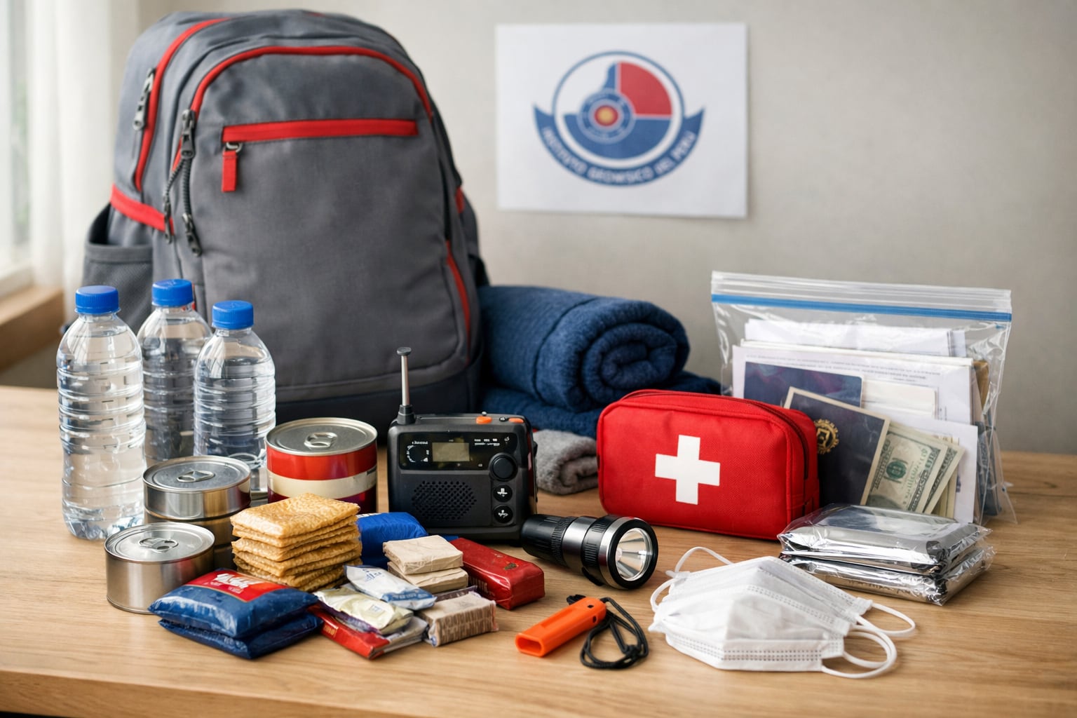 Un kit de emergencia familiar, que incluye agua, alimentos, radio, linterna y botiquín, se prepara siguiendo las recomendaciones del Instituto Geofísico del Perú. (Imagen Ilustrativa Infobae)
