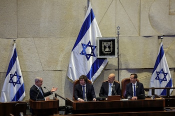 Javier Milei durante su visita a Israel (REUTERS/Ronen Zvulun)