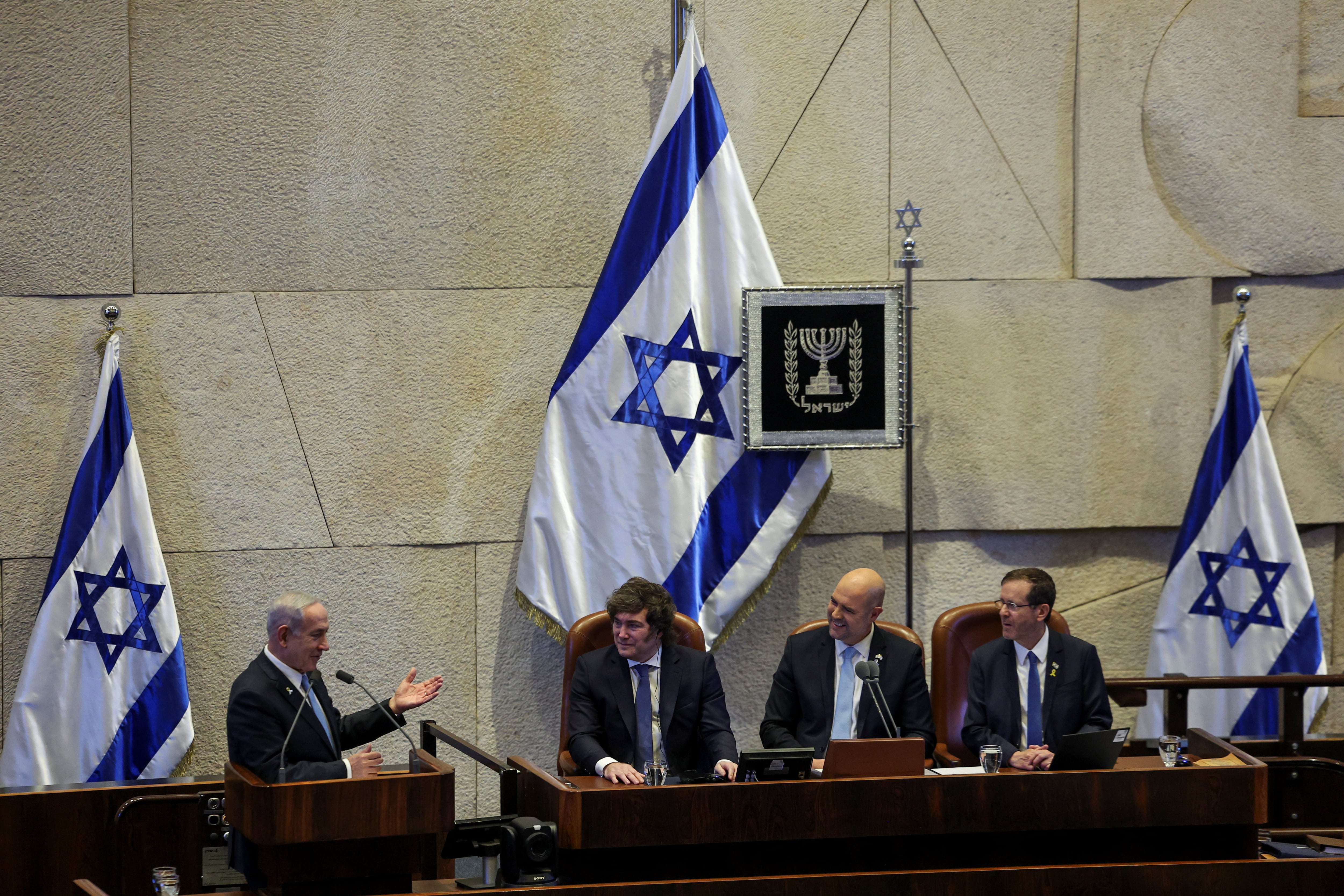 Javier Milei durante su visita a Israel (REUTERS/Ronen Zvulun)