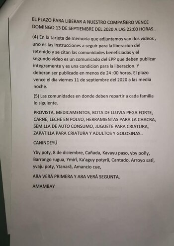 Segunda parte de las exigencias