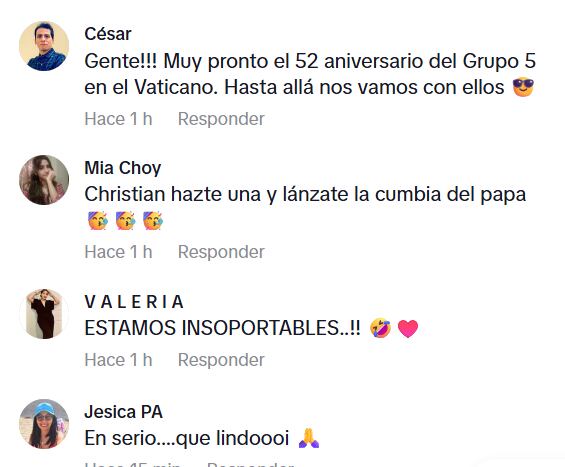 Christian Yaipén lanza canciones de cumbia religiosa y tuene comentarios de apoyo. (Foto: Captura de TikTok)