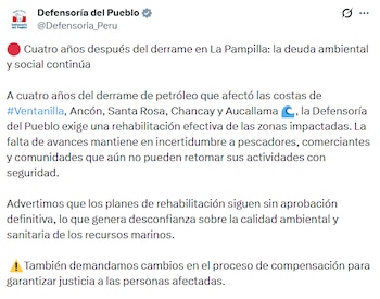 Pronunciamiento de Defensoría del Pueblo