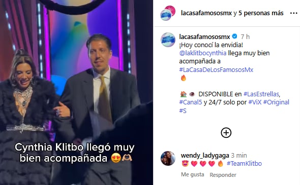 Cynthia Klitbo entró a La Casa de los Famosos México acompañada por su novio. (Captura de pantalla @lacasadelosfamososmx)