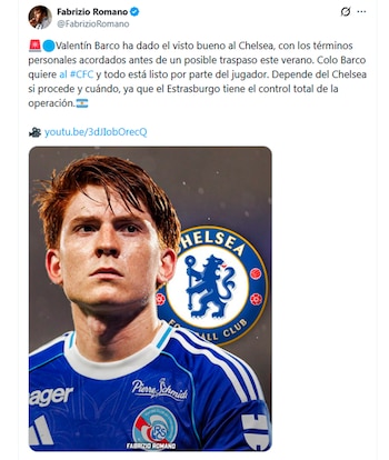 Valentín Barco está a un paso de fichar con el Chelsea