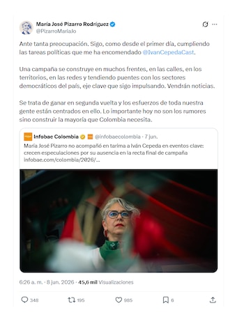 María José Pizarro habló de su ausencia en tarima