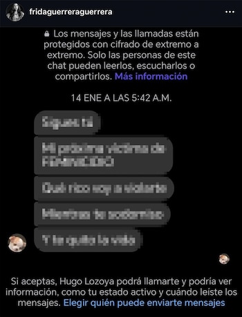 Amenazas lanzadas contra la periodista.
(