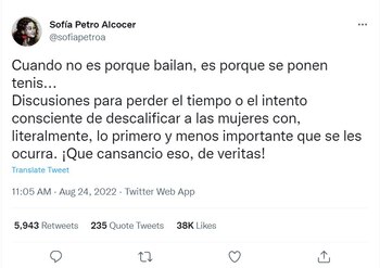 Trino de Sofía Petro sobre