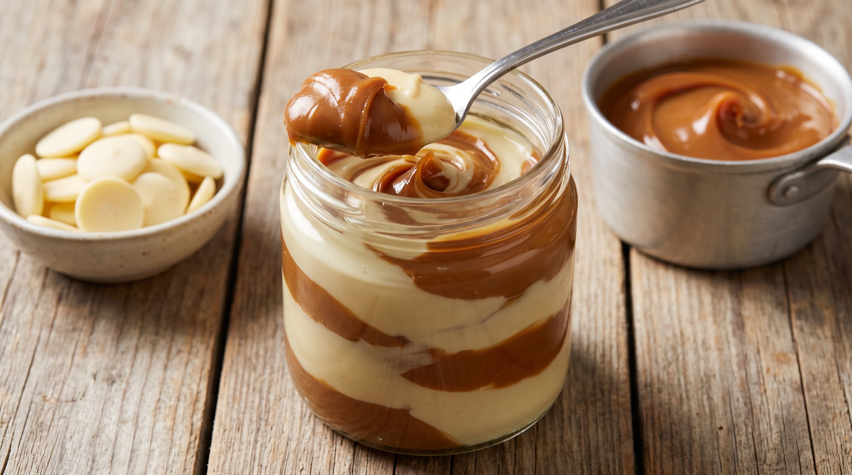 La crema de chocolate blanco y dulce de leche requiere pocos ingredientes para su preparación (Imagen Ilustrativa Infobae)