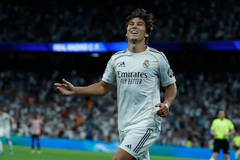 El delantero del Real Madrid Gonzalo García (EFE/JJ Guillén)