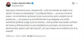 Carlos Antonio Vélez en X
