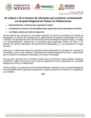 Comunicado Pemex (Foto: Twitter@Pemex)