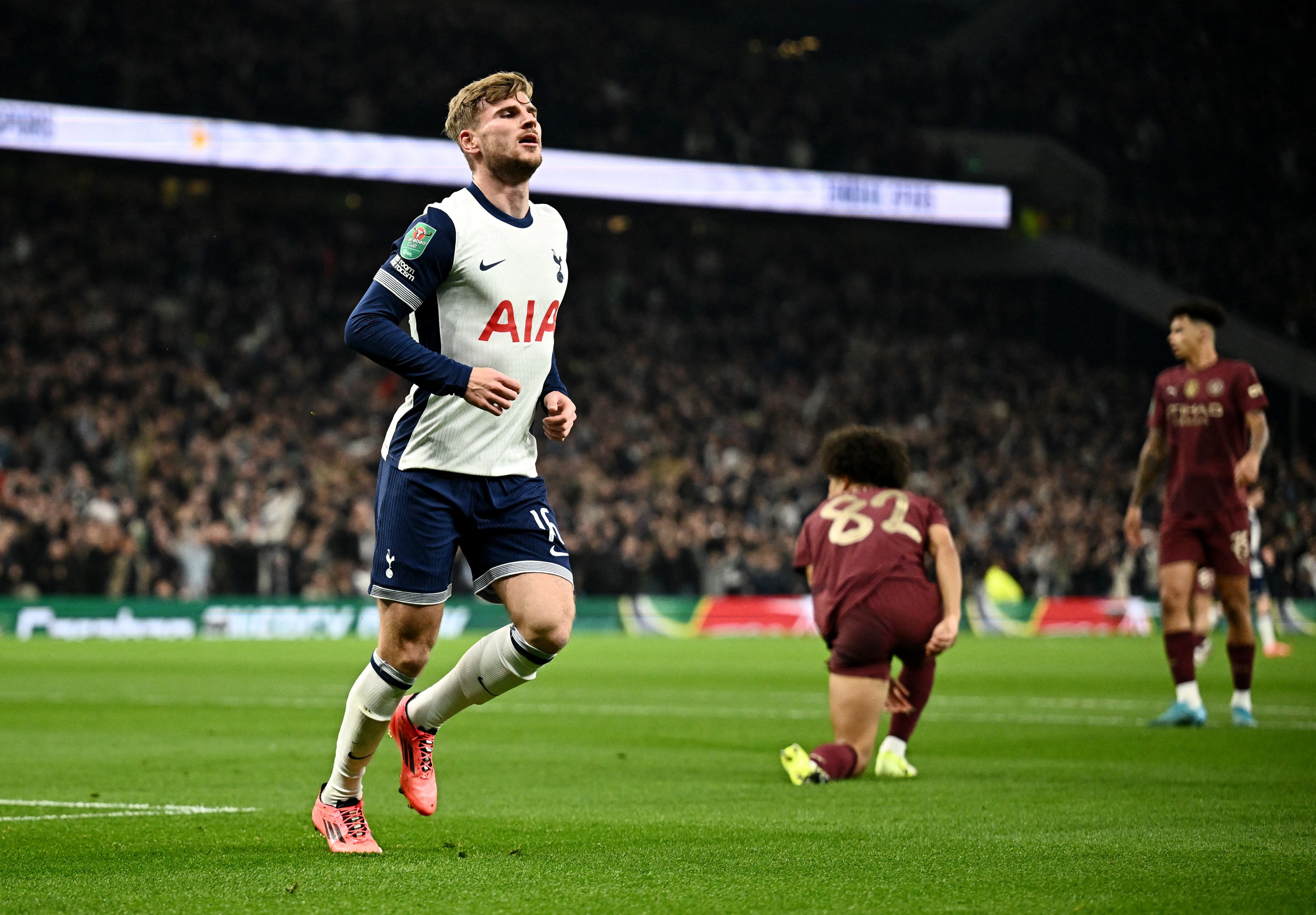 El día que convirtió su último gol contra Manchester City (Crédito: Reuters/Dylan Martinez)