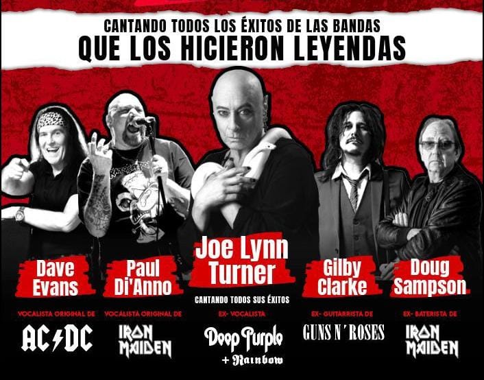 Estrellas de reconocidas bandas como AC/DC, Iron Maiden y Guns N