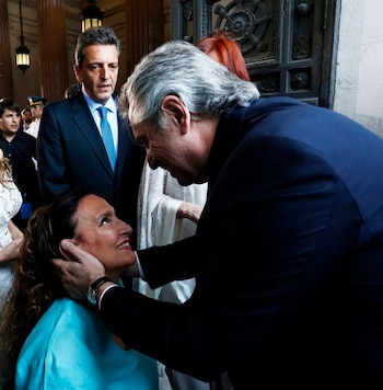 Gabriela Michetti y Alberto Fernández