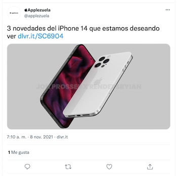 Prototipo del iPhone 14. (Twitter: