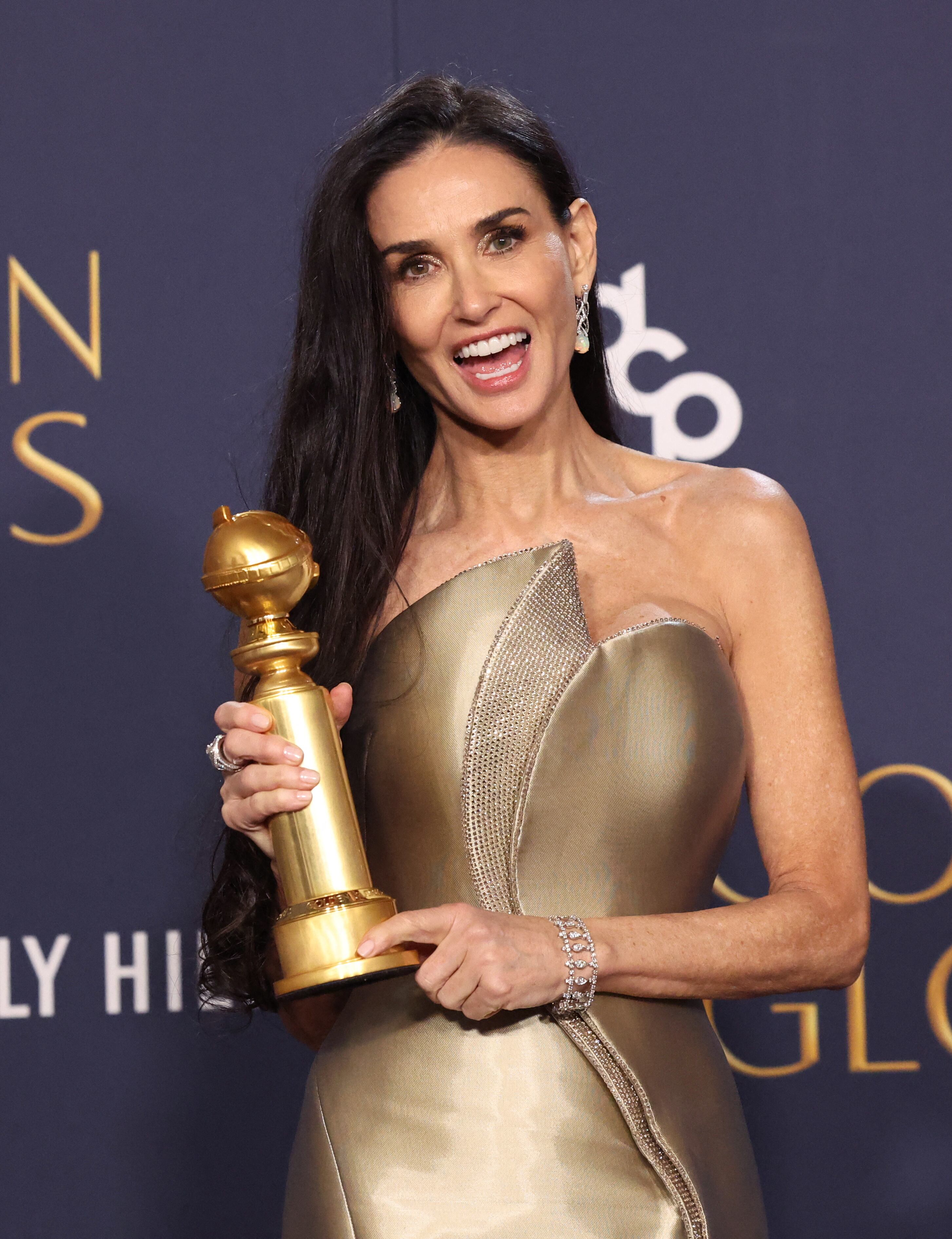 La actuación de Demi Moore en La Sustancia le valió el Globo de Oro y su primera nominación al Oscar en 2025 - (REUTERS/Mario Anzuoni)