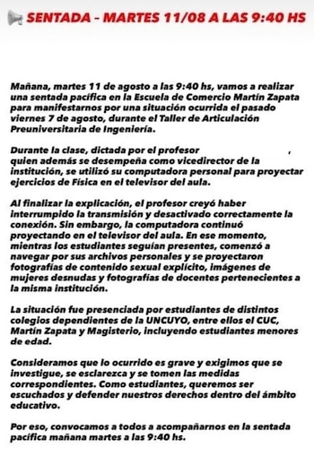 Mendoza - Investigan a un vicedirector