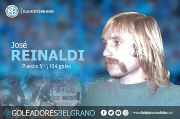 Pasado y presente: los datos del goleador de Belgrano en una placa de redes sociales difundida por el club.