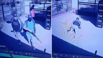 Vestido de policía y a