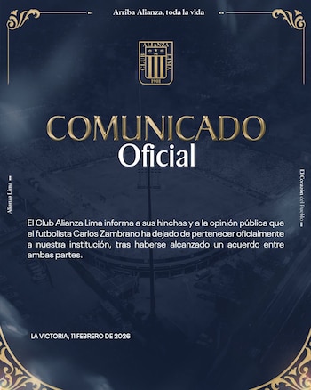 Comunicado de Alianza Lima sobre