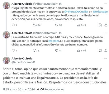 Tuits de Alberto Otárola