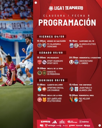 Programación de la fecha 8 del Torneo Clausura 2026