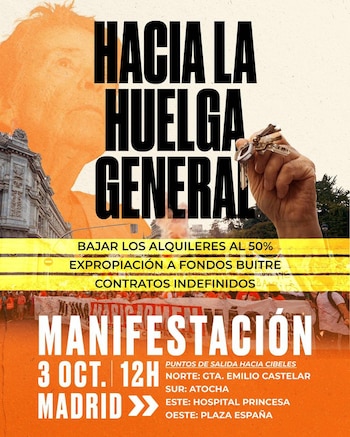 La movilización prevé marchas desde cuatro puntos de la ciudad con destino a Cibeles.