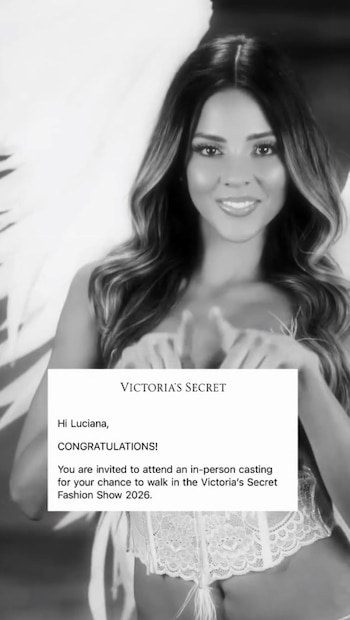 Luciana Fuster compartió en redes que fue invitada a un casting presencial de Victoria’s Secret tras pasar el primer filtro.. IG