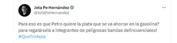 Jota Pe Hernández critica a Gustavo Petro